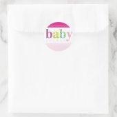 BABY SHOWER STICKER: gemusterte Kleinbuchstaben 3 Runder Aufkleber (Tasche)