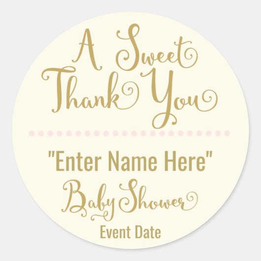 BABY SHOWER STICKER | Herzlichen Dank (Vorderseite)