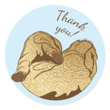 Baby Shower Stickers Baby und Mommy Elephant Blue