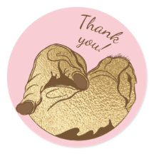 Baby Shower Stickers Baby und Mommy Elephant Pink