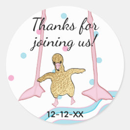 Baby Shower Stickers "Gold Baby Flamingo & Mommy"