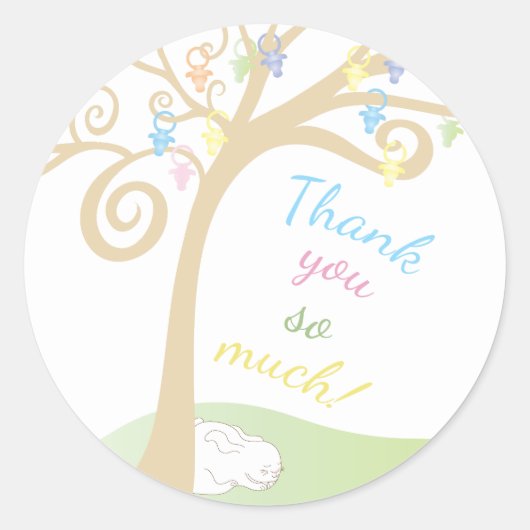 Baby Shower Stickers Paci Bunny (Vorderseite)