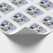 BABY SHOWER. Storch mit Tasche Geschenkpapier (Ecke)