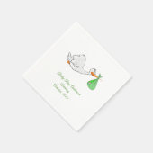 Baby Shower Stork Green Bundle Napkins Serviette (Ecke)