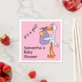 Baby Shower Stork It a Girl Personalisiert Napkins Serviette (Beispiel)