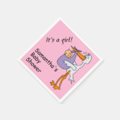 Baby Shower Stork It a Girl Personalisiert Napkins Serviette (Ecke)