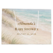 Baby-Shower Strand Küste Große Geschenktüte (Rückseite)