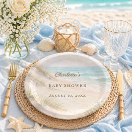 Baby-Shower Strand küstenelegant Pappteller