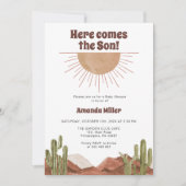 Baby Shower Sun Cowboy-Kaktus-Thema Save The Date (Vorderseite)