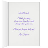 Baby Shower Sunflower Purple Floral Thank You (Innen (Rechts))