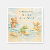 Baby-Shower Surf’s Up Serviette (Vorderseite)