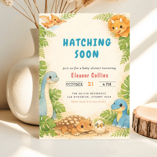 Baby Shower Süßer Dinosaurier schlüpft bald Einladung