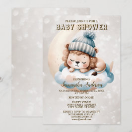 Baby Shower Süßer Schlafender Baby-Kubus-Tier Einladung
