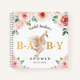Baby Shower Swan Floral Guest Book Notizblock