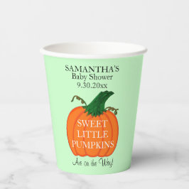 Baby Shower Sweet Little Pumpkins Twins Pappbecher