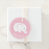 Baby Shower Tag mit Elephant für Mädchen Geschenkanhänger (Beispiel)