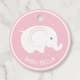 Baby Shower Tag mit Elephant für Mädchen Geschenkanhänger