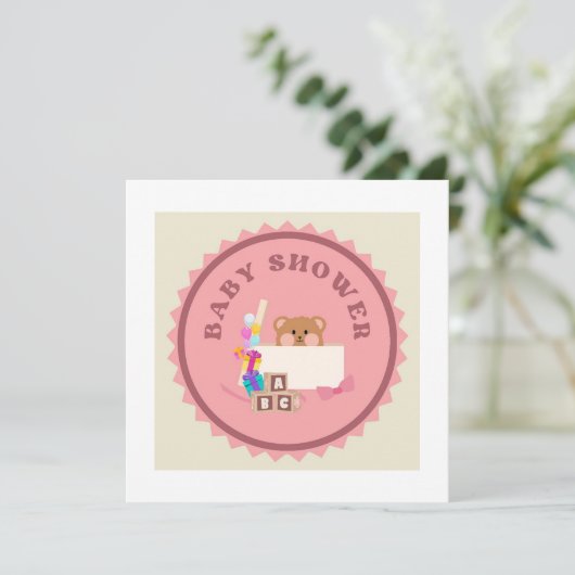 Baby Shower , Tarjeta de Invitación Imprimible Einladung (Stehend Vorderseite)