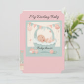 baby shower tarjeta einladung (Stehend Vorderseite)