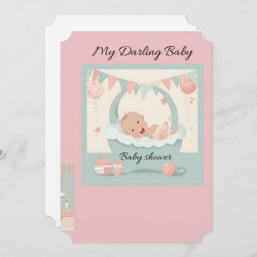 baby shower tarjeta einladung (Vorne/Hinten)