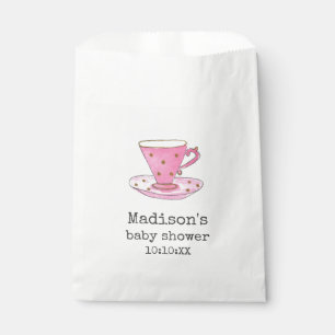Baby Shower Tea Party   Aquarell Rosa Teetasse Geschenktütchen