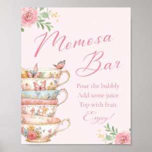 Baby Shower Tea Party Momosa Bar Poster