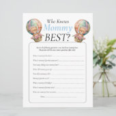 Baby Shower Teddy Ballons Junge, der Mama kennt Einladung (Stehend Vorderseite)