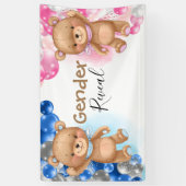 Baby Shower Teddy Balloons Gender Reveal Banner (Vertikal)