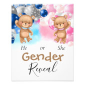 Baby Shower Teddy Balloons Gender Reveal Fotodruck (Vorne)