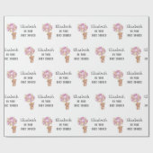 BABY SHOWER Teddy Bar Balloon Thema Personalisiert Geschenkpapier (Flach)