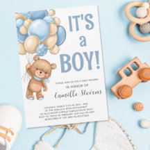 Baby Shower Teddy Bear Balloon Boy
