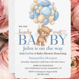 Baby Shower Teddy Bear Balloon Boy Thema Einladung