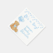Baby Shower Teddy Bear Blue Balloons ITS A BOY Serviette (Ecke)