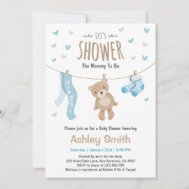Baby Shower Teddy Bear Einladung Baby Boy