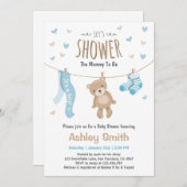 Baby Shower Teddy Bear Einladung Baby Boy (Vorne/Hinten)