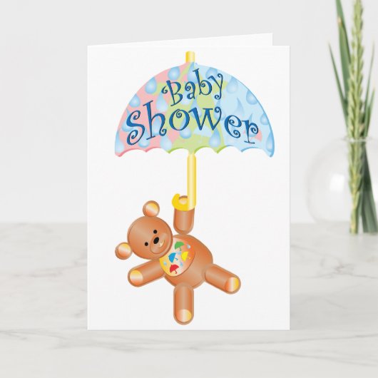 Baby Shower Teddy Bear Karte (Vorderseite)