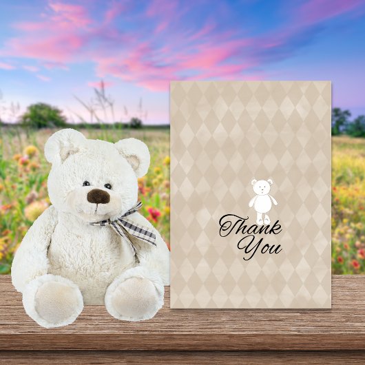 Baby Shower Teddy Bear | Tan-Raute Dankeskarte