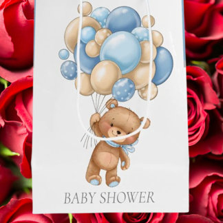 Baby Shower Teddy Bearly Wait Boy Geschenktasche Mittlere Geschenktüte