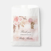 Baby Shower Teddy Blush Pampas Gras vielen Dank Geschenktütchen (Vorderseite)