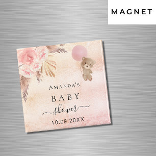 Baby-Shower-Teddy-Blush-Pampasgras-Save-the-Date Magnet
