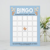 Baby Shower Teddy Boy Bubbly Blue Bingo Einladung (Stehend Vorderseite)