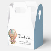 BABY SHOWER Teddy Hot Air Ballon Blue Geschenkschachtel (Geöffnet)