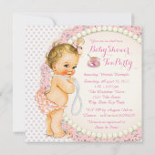 Baby Shower Tee Party Einladung (Rückseite)