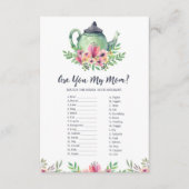 Baby Shower Tee Party sind Sie meine Mama Spielkar Begleitkarte (Vorderseite)