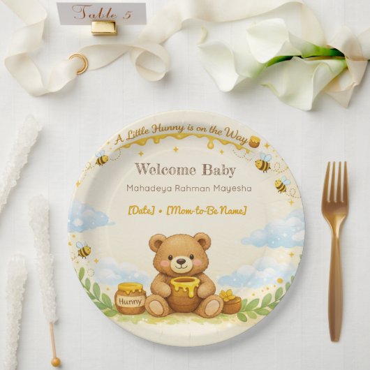 Baby Shower Teller | Honigbär Thema (Hochzeit)