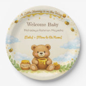 Baby Shower Teller | Honigbär Thema (Vorderseite)