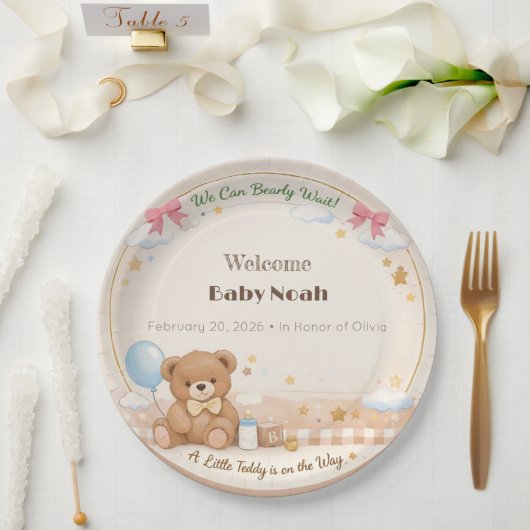 Baby Shower Teller | Teddy-Bär-Thema (Hochzeit)