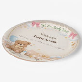 Baby Shower Teller | Teddy-Bär-Thema (Schrägansicht)