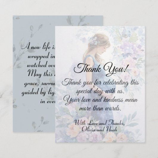 Baby Shower Thank You Card Dankeskarte (Vorne/Hinten)