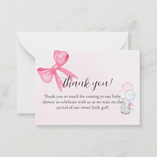 Baby Shower Thank You Card Design Mitteilungskarte (Vorderseite)
